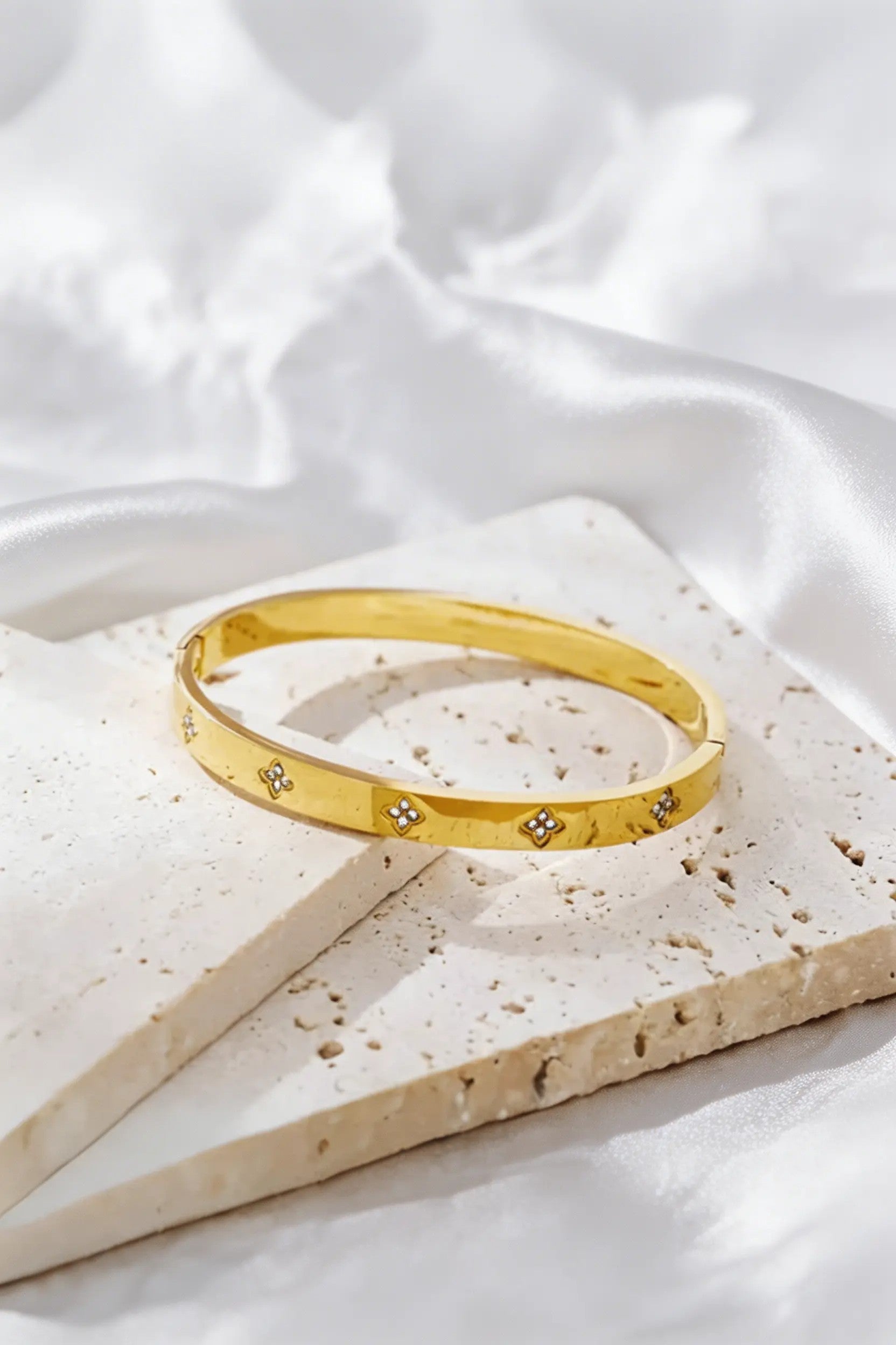 The Crystal Clover Bangle Bracelet