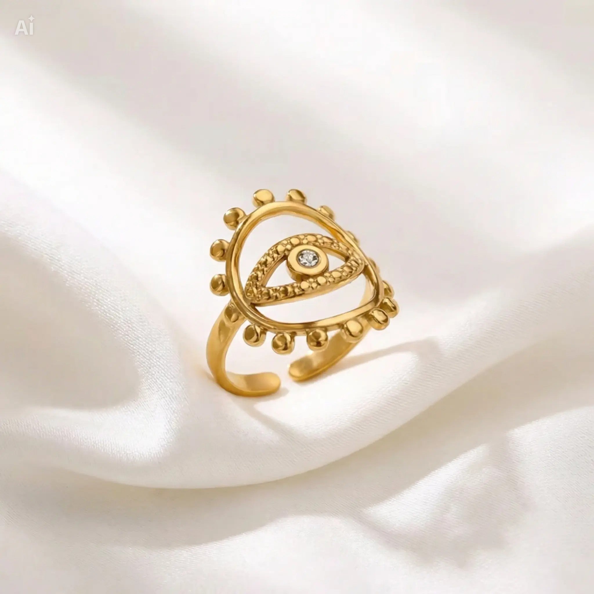 The Gold Evil Eye Ring