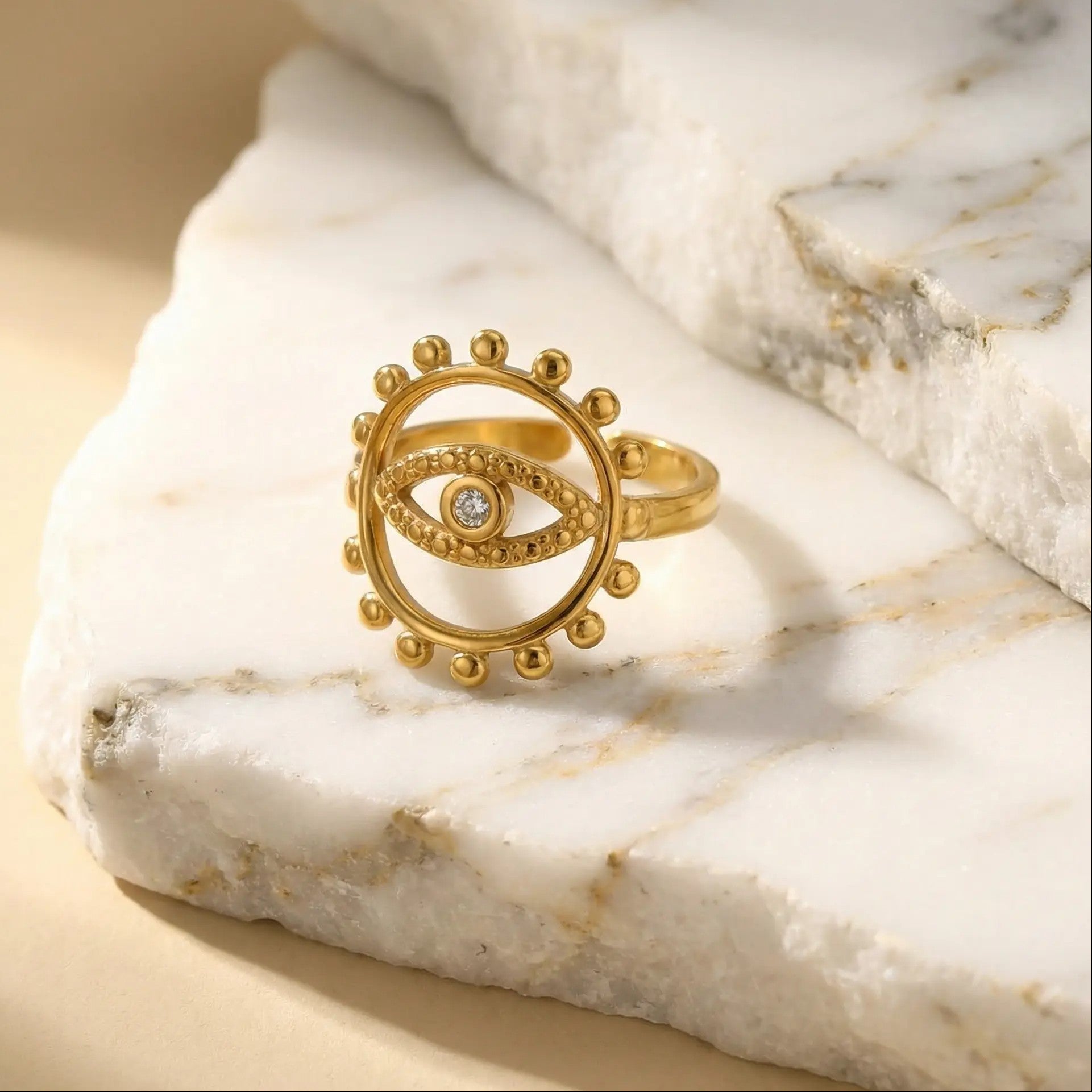 The Gold Evil Eye Ring