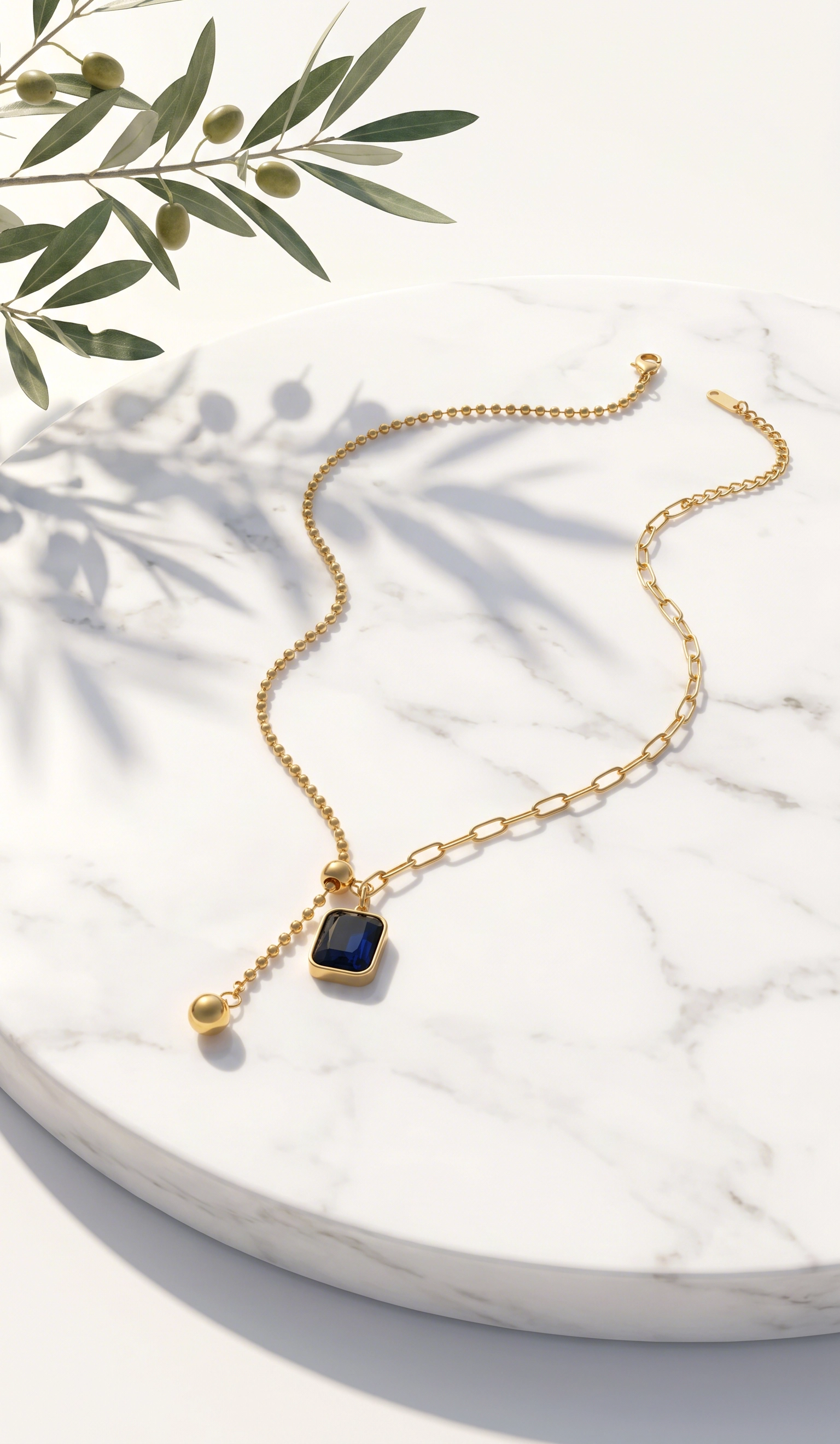 The Black Y Drop Necklace
