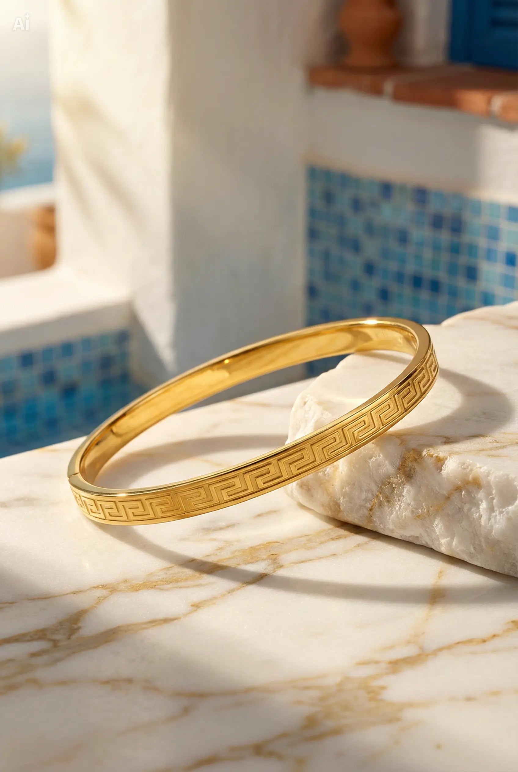 The Greek Key Bangle Bracelet