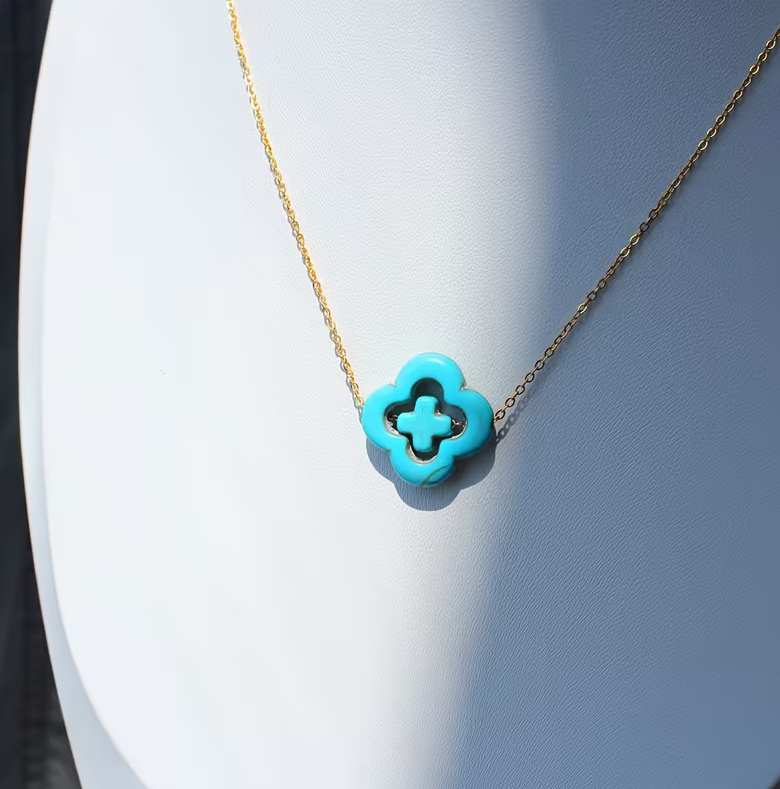 The Turquoise Clover Pendant Necklace