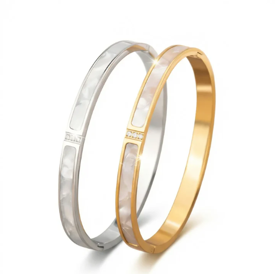 The Shell Inlay Bangle Bracelet