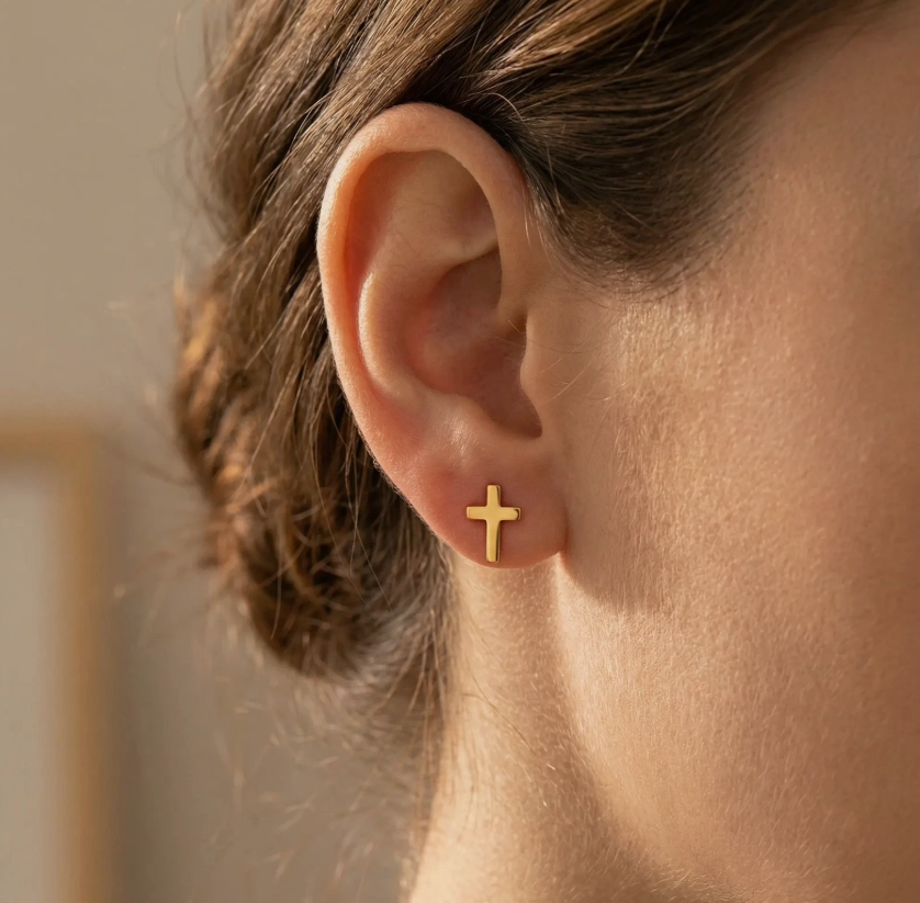 The Cross Stud Earrings