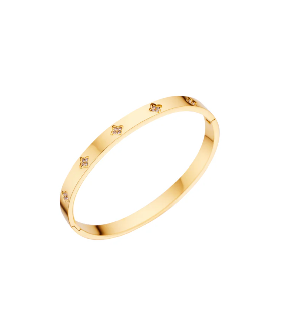 The Crystal Clover Bangle Bracelet