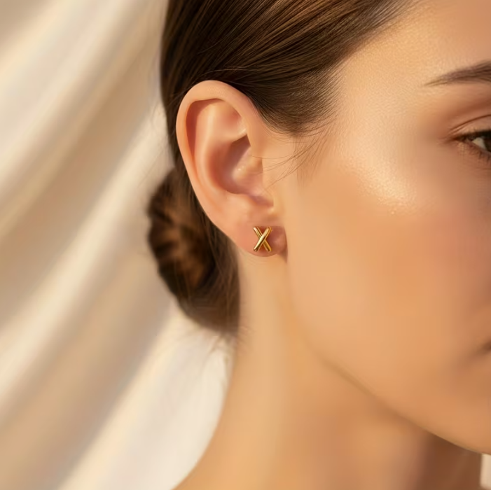 The Kiss Cross Stud Earrings