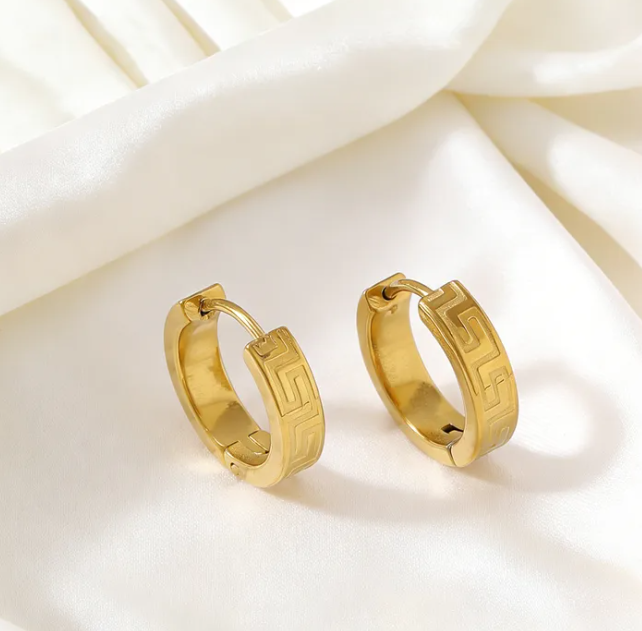 The Greek Key Hoop Earrings