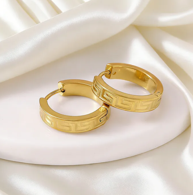 The Greek Key Hoop Earrings