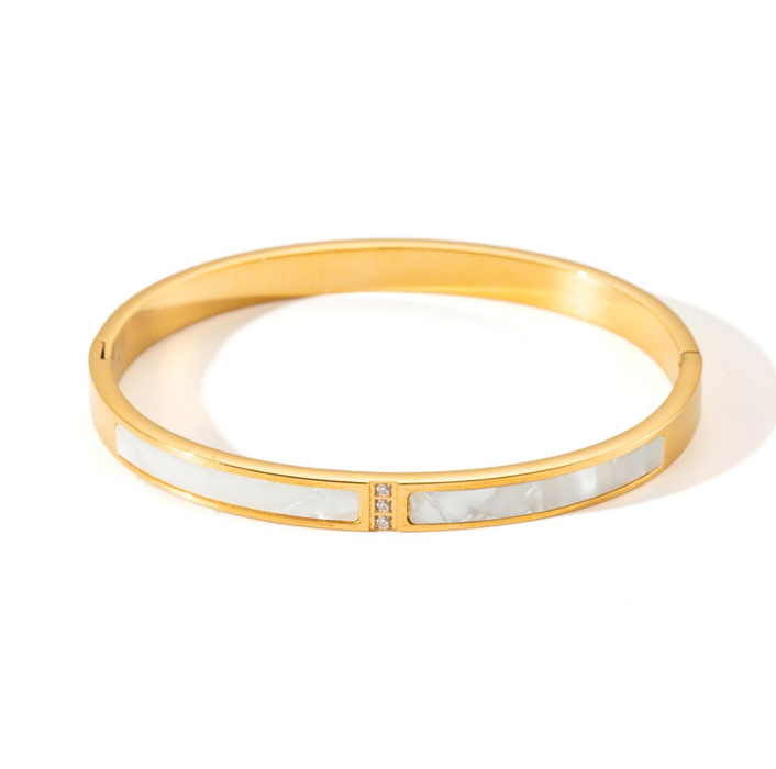 The Shell Inlay Bangle Bracelet