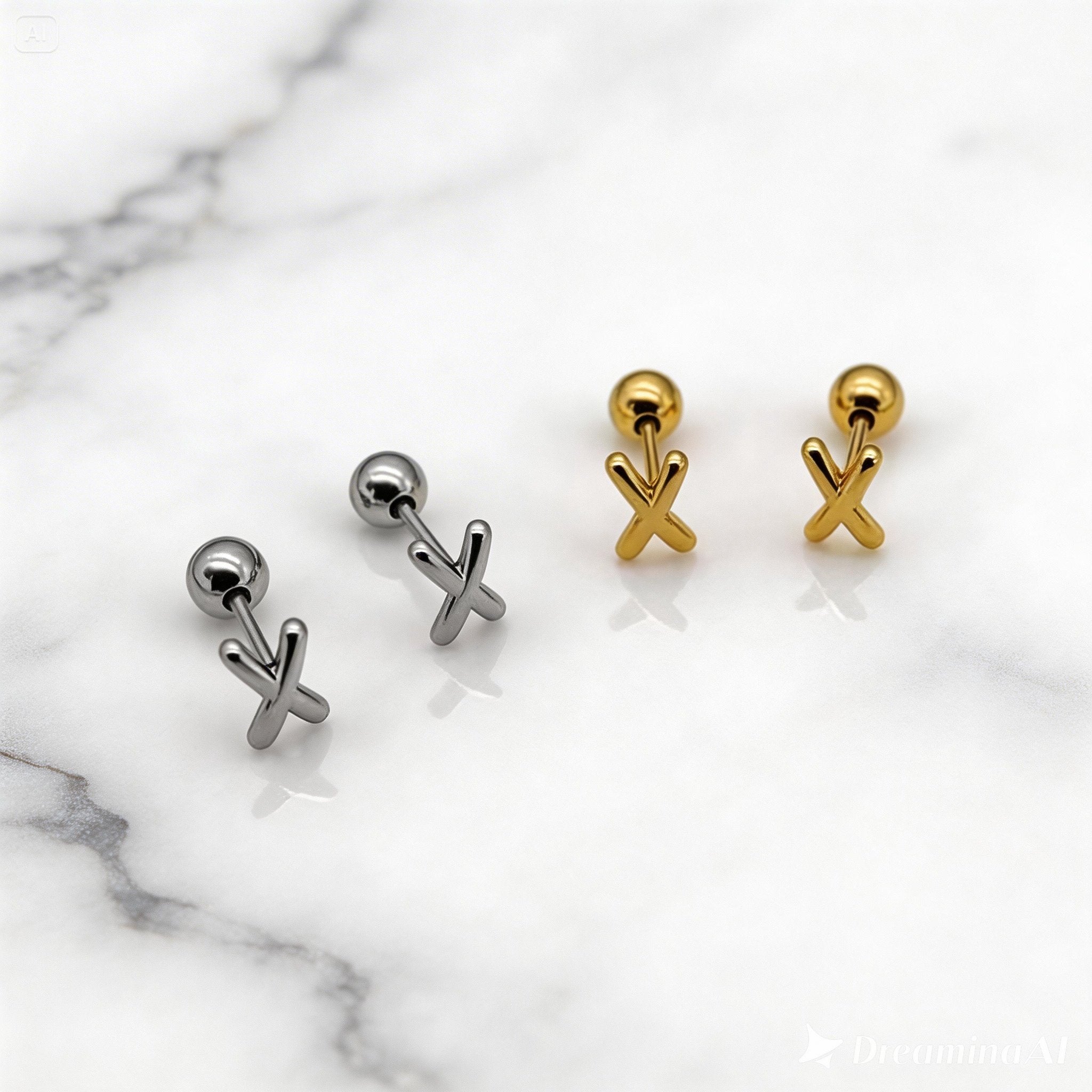 The Kiss Cross Stud Earrings